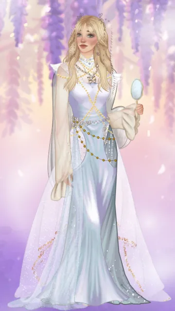 A BeenSeen model in a lilac fairy gown
